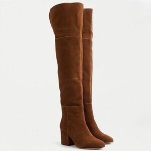 J.Crew Rich Walnut Suede Over the Knee Boots